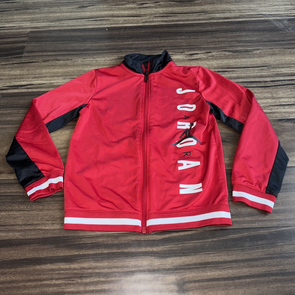 Air Jordan Jacket Sz 6-7 Youth Boys Kids Track Athletic Red Jumpman